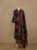 Navy Blue Ajrakh Printed Cotton Salwar Suit With Dupatta - Diadem