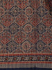 Navy Blue Ajrakh Floral And Geometric Printed Cotton Saree - Diadem