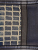 Navy Blue And Beige Abstract Brush Print Chandheri Cotton Saree