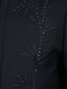 Navy Blue Botanical Embroidered Viscose Men's Suit - Diadem