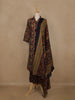 Navy Blue Floral And Paisley Printed Cotton Salwar Suit With Dupatta - Diadem