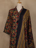Navy Blue Floral And Paisley Printed Cotton Salwar Suit With Dupatta - Diadem