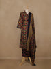 Navy Blue Floral And Paisley Printed Cotton Salwar Suit With Dupatta - Diadem