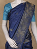 Navy Blue Floral Designed Semi Tussar Saree - Diadem