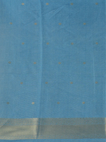 Navy Blue Floral Designed Semi Tussar Saree - Diadem