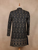Navy Blue  Floral Designed Velvet Sherwani Suit