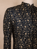 Navy Blue  Floral Designed Velvet Sherwani Suit