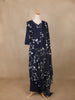 Navy Blue Floral Printed Cotton Salwar Suit - Diadem