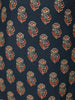 Navy Blue Floral Printed Cotton Salwar Suit - Diadem