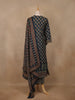 Navy Blue Floral Printed Cotton Salwar Suit - Diadem