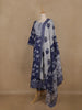 Navy Blue Floral Printed Cotton Salwar Suit With Dupatta - Diadem