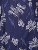 Navy Blue Floral Printed Cotton Salwar Suit With Dupatta - Diadem