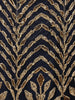 Navy Blue Floral Sequins Embroidered Net Gown - Diadem