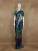 Navy Blue Floral and Stripes Design Mul Mul Cotton Saree