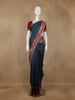 Navy Blue Geometric Diamond Designed Soft Silk Saree - Diadem