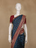 Navy Blue Geometric Diamond Designed Soft Silk Saree - Diadem