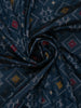 Navy Blue Geometric Diamond Designed Soft Silk Saree - Diadem
