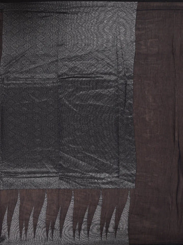 Navy Blue Geometric Woven Kota Cotton Saree - Diadem
