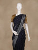 Navy Blue Geometric Woven Kota Cotton Saree - Diadem
