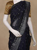 Navy Blue Geometric Woven Kota Cotton Saree - Diadem
