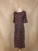 Navy Blue Mandala Floral Design Cotton Kurti