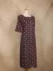 Navy Blue Mandala Floral Design Cotton Kurti