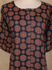 Navy Blue Mandala Floral Design Cotton Kurti