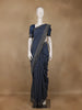 Navy Blue Paisley Design Cotton Saree With Zari Border - Diadem