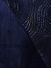 Navy Blue Sequins Design Asymmetrical Velvet Sherwani Suit