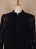 Navy Blue Sequins Design Polynosic Sherwani Suit