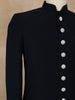 Navy Blue Solid Design Jacquard Indo-Western Sherwani