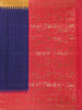 Navy Blue Solid Designed Tussar Silk Saree With Contrast Border - Diadem