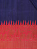 Navy Blue Solid Designed Tussar Silk Saree With Contrast Border - Diadem
