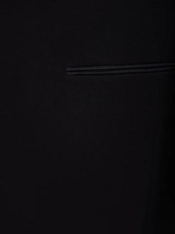 Navy Blue Viscose Men's Suit with Embellished Shawl Collar - Diadem