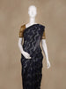 Navy Blue Zigzag Design Kota Cotton Saree - Diadem