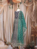 Navy Blue and Sea Green Floral Embroidered Design Georgette Kids Lehenga with Net Dupatta