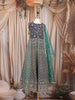 Navy Blue and Sea Green Floral Embroidered Design Georgette Kids Lehenga with Net Dupatta