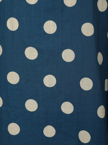 Navy Blue Dotted Designed Cotton Straight Cut Salwar Suit - Diadem