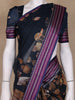 Navy Blue Floral And Bird Print Kota Cotton Saree with Woven Border - Diadem