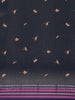 Navy Blue Floral And Bird Print Kota Cotton Saree with Woven Border - Diadem