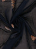 Navy Blue Floral And Bird Print Kota Cotton Saree with Woven Border - Diadem