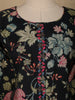 Navy Blue Floral Designed Cotton Salwar Suit - Diadem