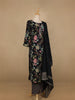 Navy Blue Floral Designed Cotton Salwar Suit - Diadem