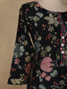Navy Blue Floral Designed Cotton Salwar Suit - Diadem