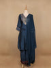 Navy Blue Floral Designed Semi Silk Salwar Suit - Diadem