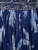 Navy Blue Floral Embroidery Crepe Gown - Diadem