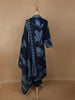 Navy Blue Leaf Print Cotton Straight Cut Salwar Suit - Diadem
