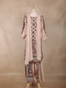 Nude Beige Geometric Design Cotton Palazzo Suit - Diadem