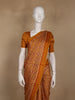 Ochre Ajrakh Print Mul Mul Cotton Saree