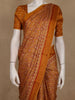 Ochre Ajrakh Print Mul Mul Cotton Saree